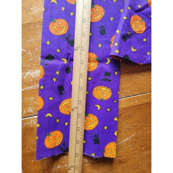 Halloween Jack O Lanterns Hot Air Balloon Fabric Scrap One Piece Is A Circle - Picture 4 of 5